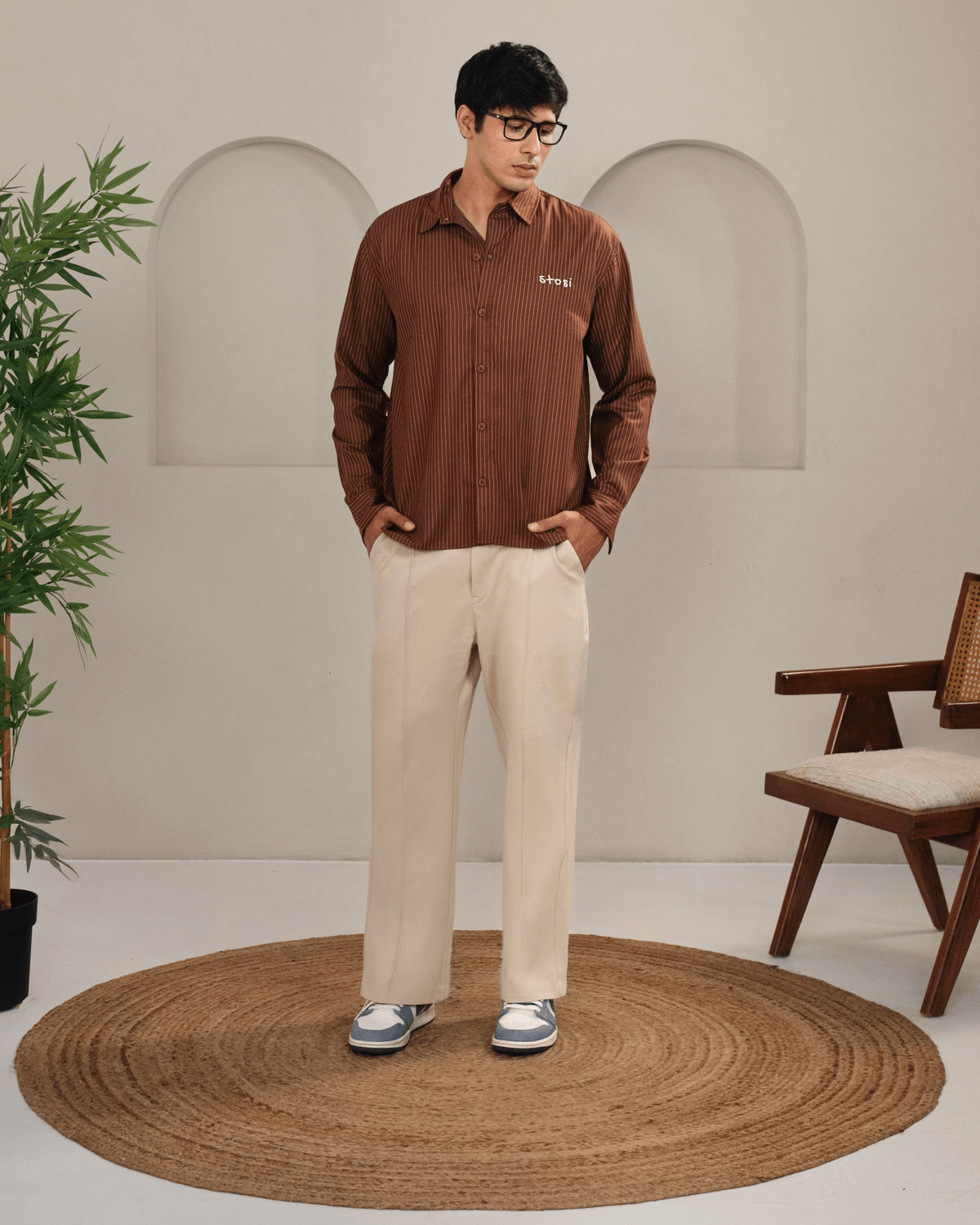 Cocoa Pinstripe Shirt - View 2 - Superr*