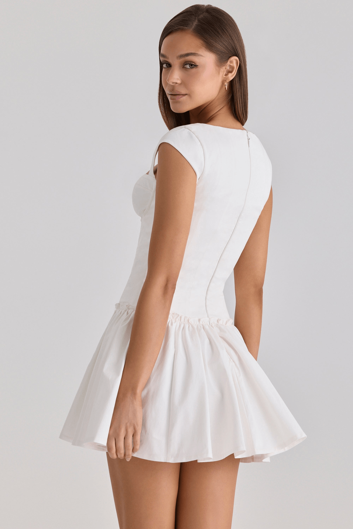 Velina Rose Mini Dress in White - View 2 - Superr*
