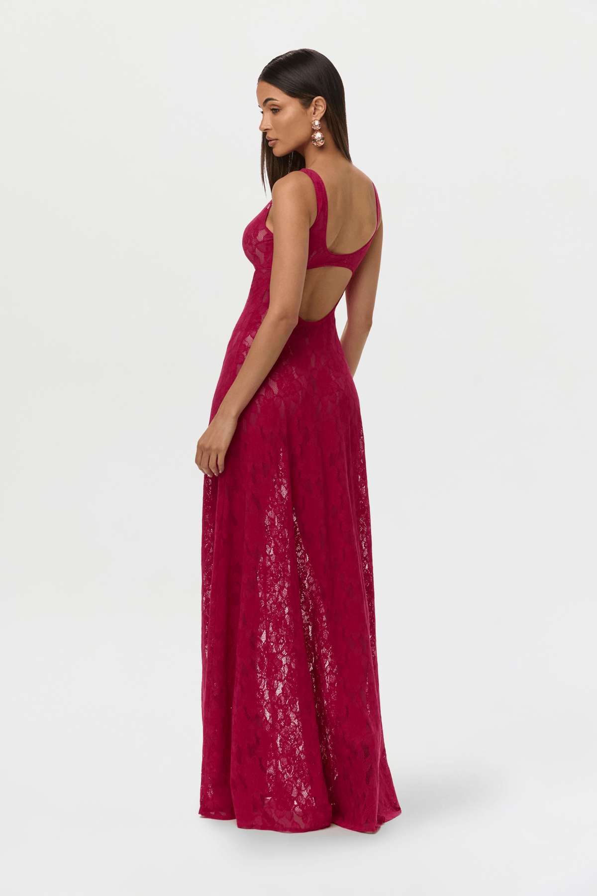 Stretch Lace Cutout Maxi Dress - View 3 - Superr*