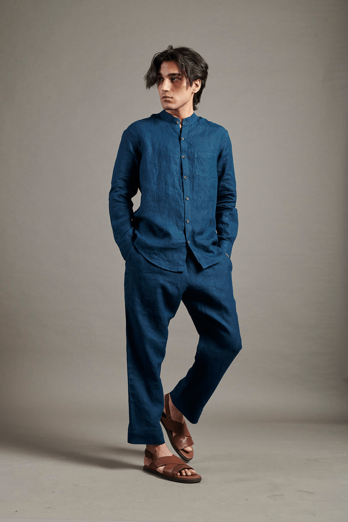 Indigo Co-Linen Men's Lounge Pants - View 3 - Superr*