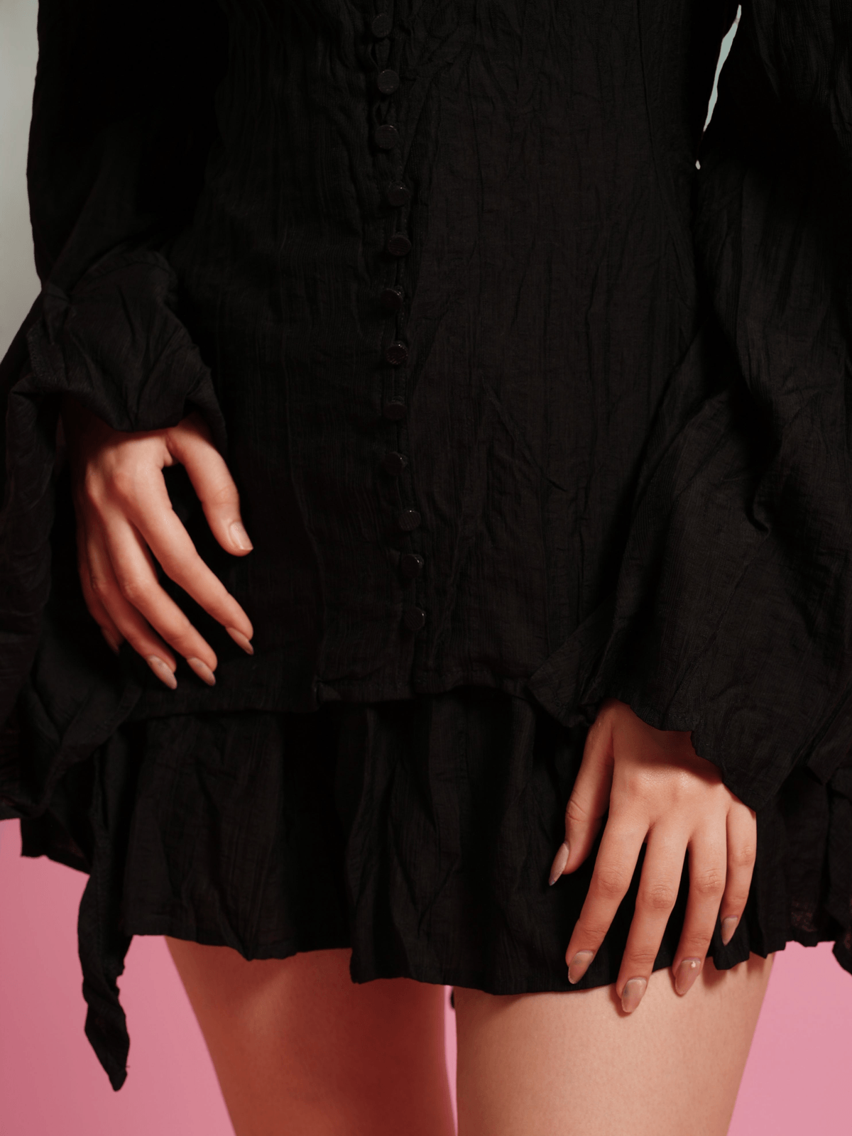 Black Buttoned co-ord set - View 4 - Superr*
