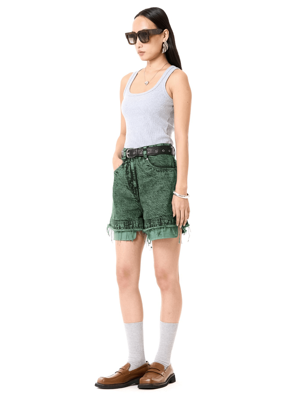 Raw Edge Denim Shorts - View 2 - Superr*