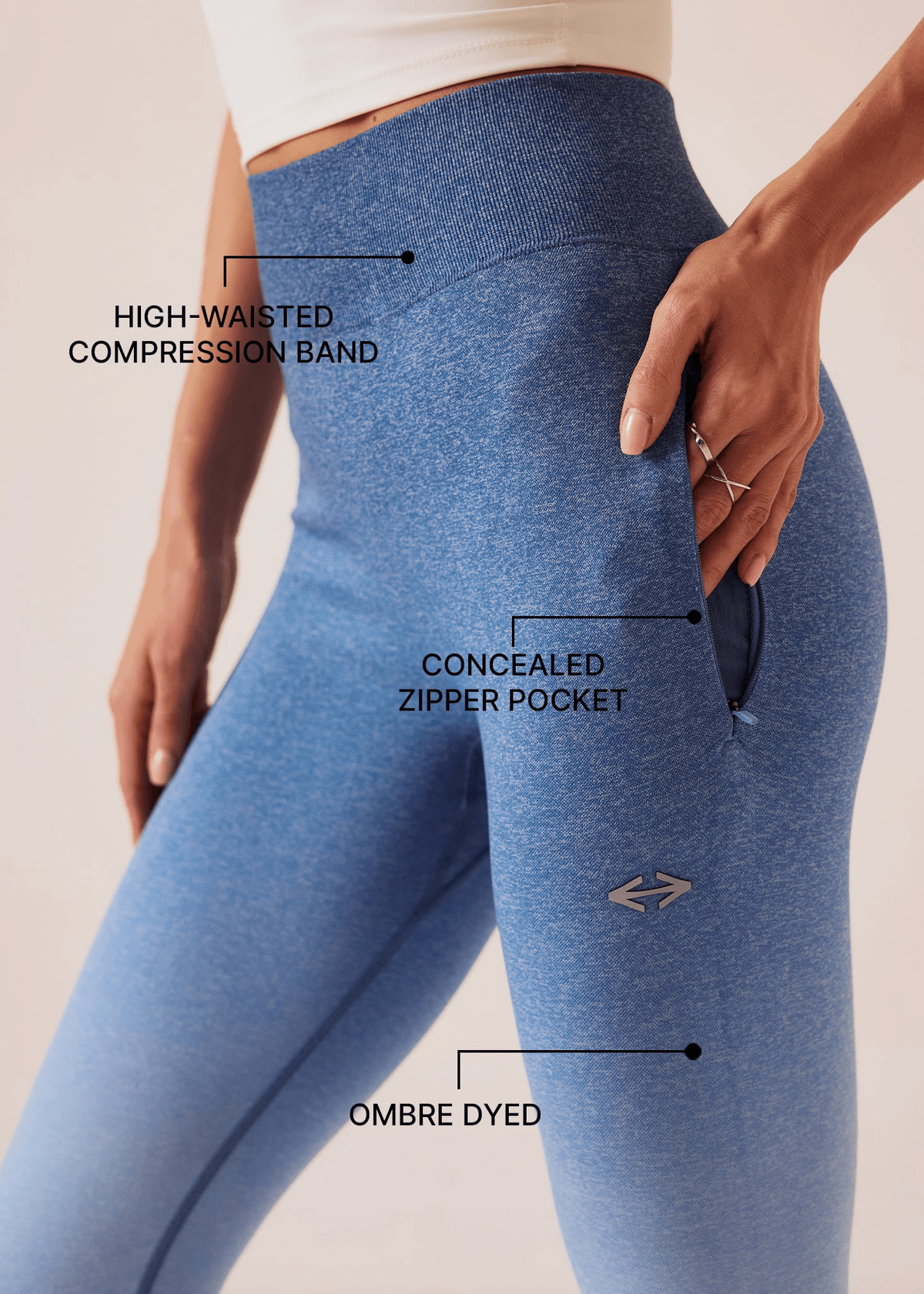 Seamless Ombre Leggings - Slim Fit - Cornet Blue - View 3 - Superr*