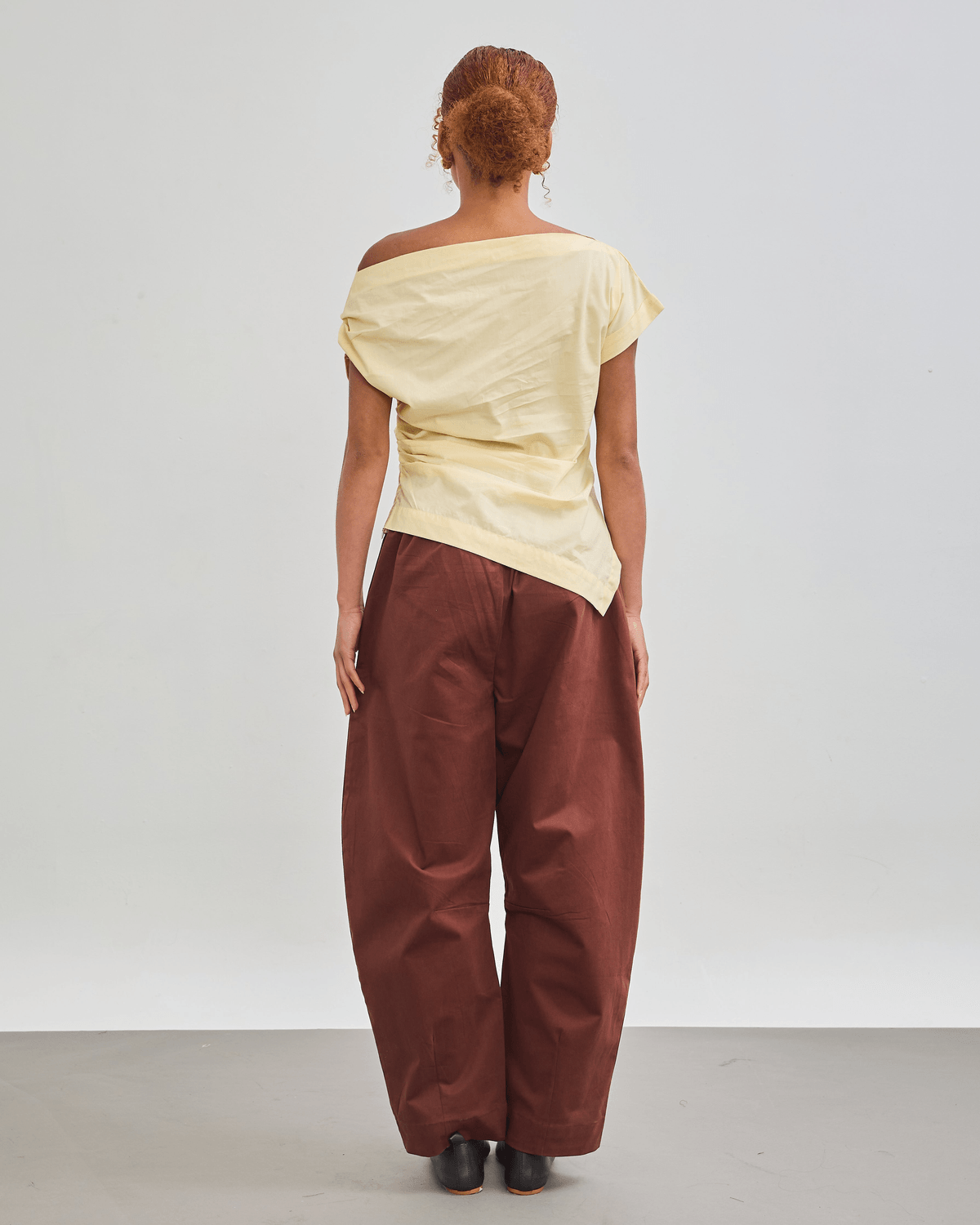 The Wrapline One Shoulder Top - Butter Yellow - View 3 - Superr*