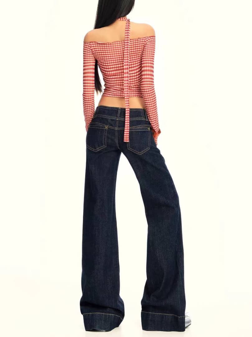 Bold Blue Low Waist Wide Leg Jeans - View 3 - Superr*