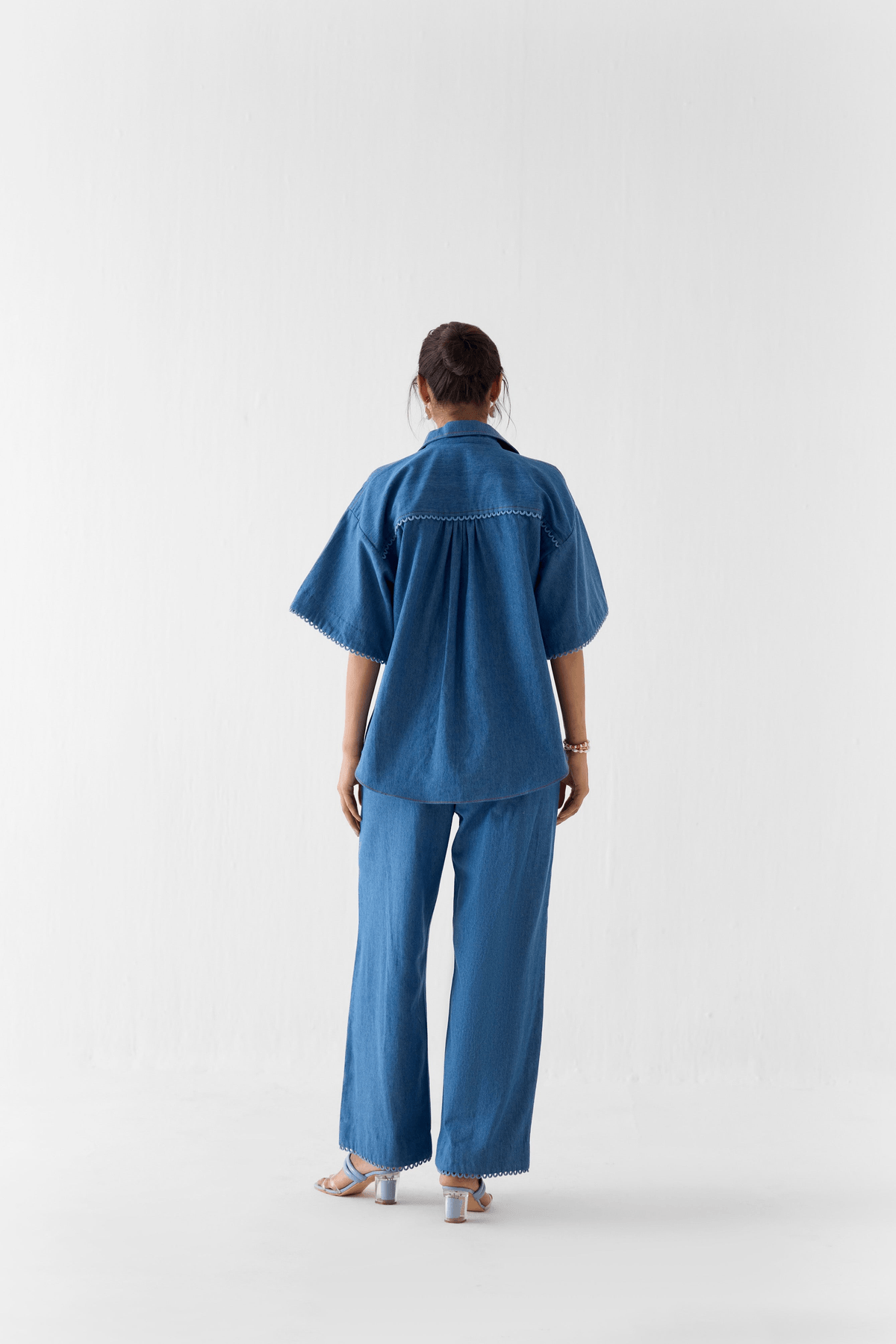 INDIGO PATCHWORK SHIRT & TROUSERS CO-ORD - View 3 - Superr*