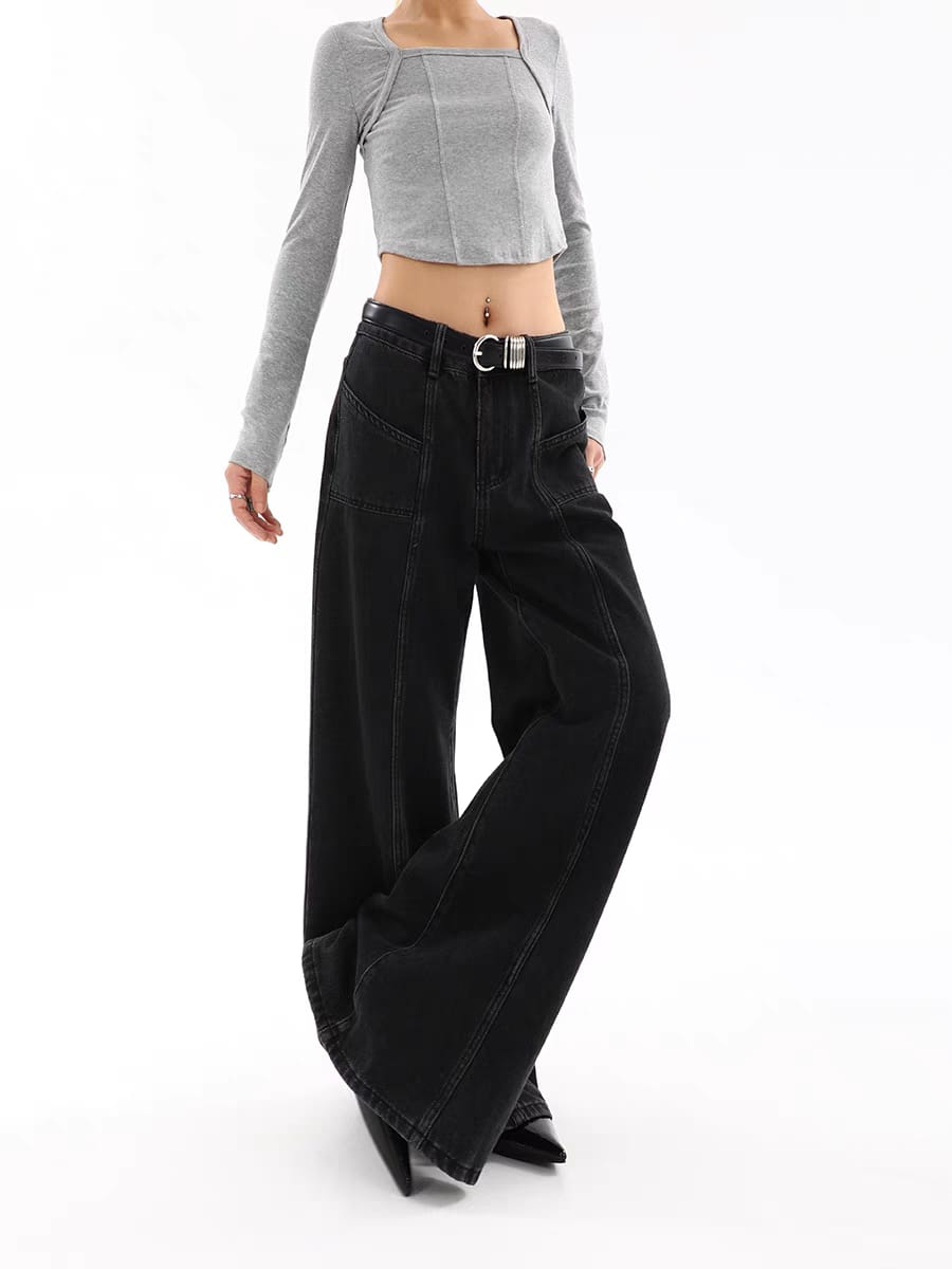 Black Chrome Extra Wide Leg Jeans - View 2 - Superr*