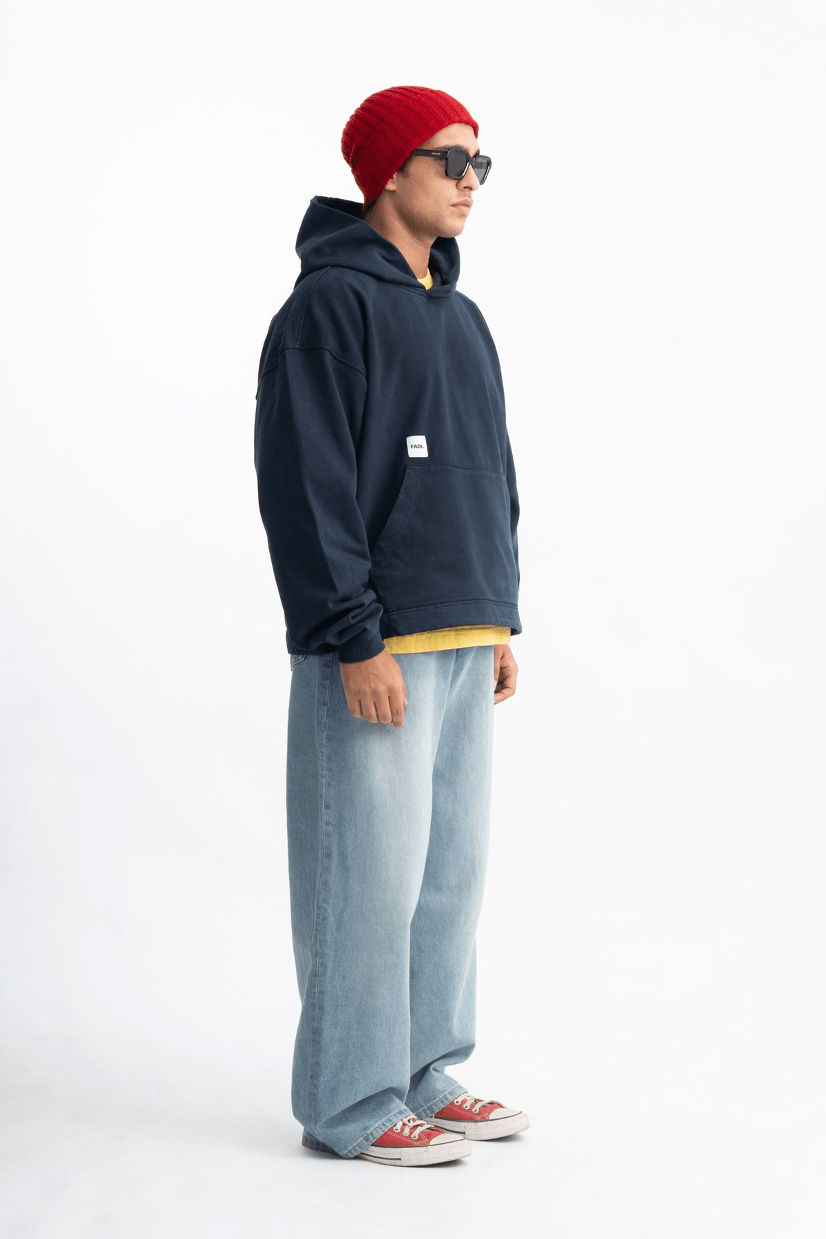 Patch hoodie - Washed Navy - View 3 - Superr*