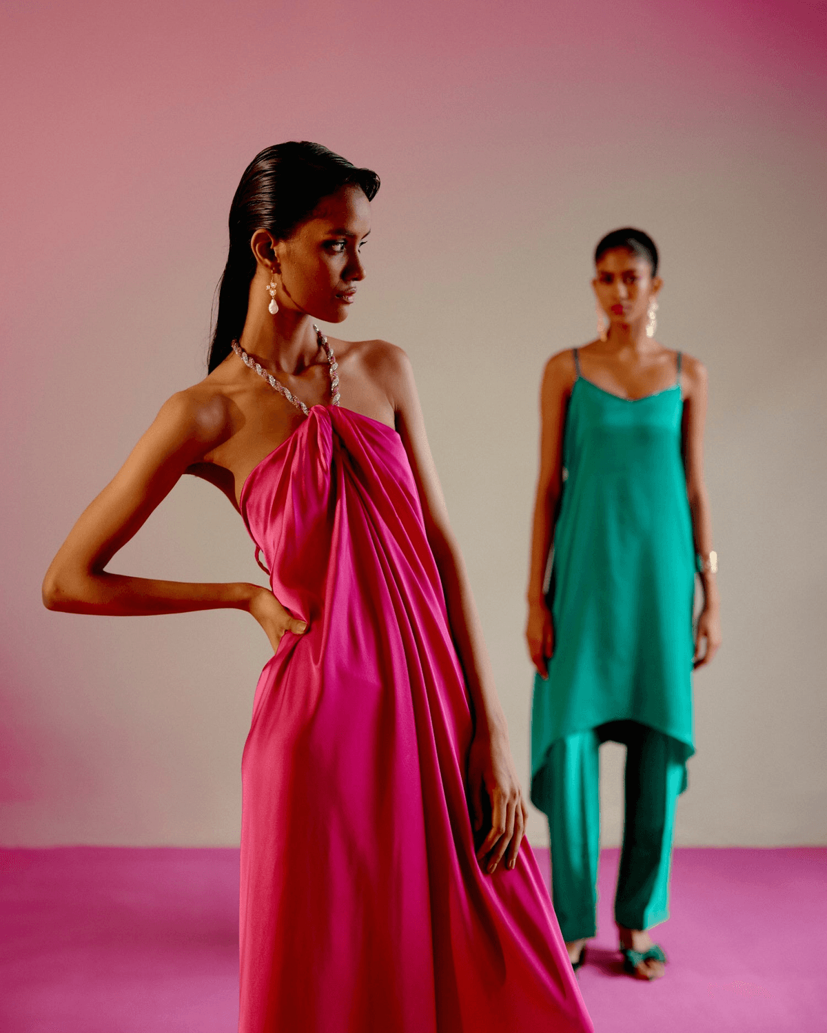 Pink rhinestone halter dress - View 4 - Superr*