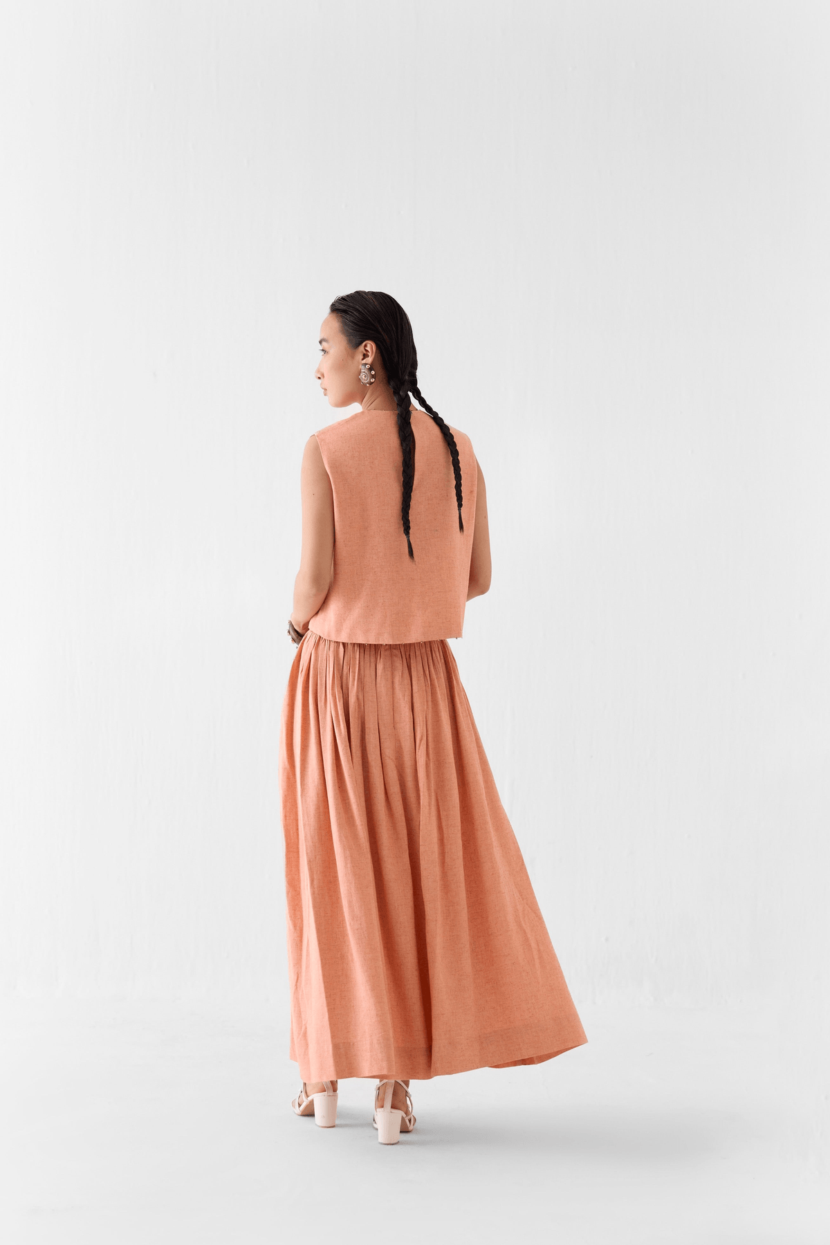 SAHARA LINEN CROP TOP & SKIRT CO-ORD - View 3 - Superr*