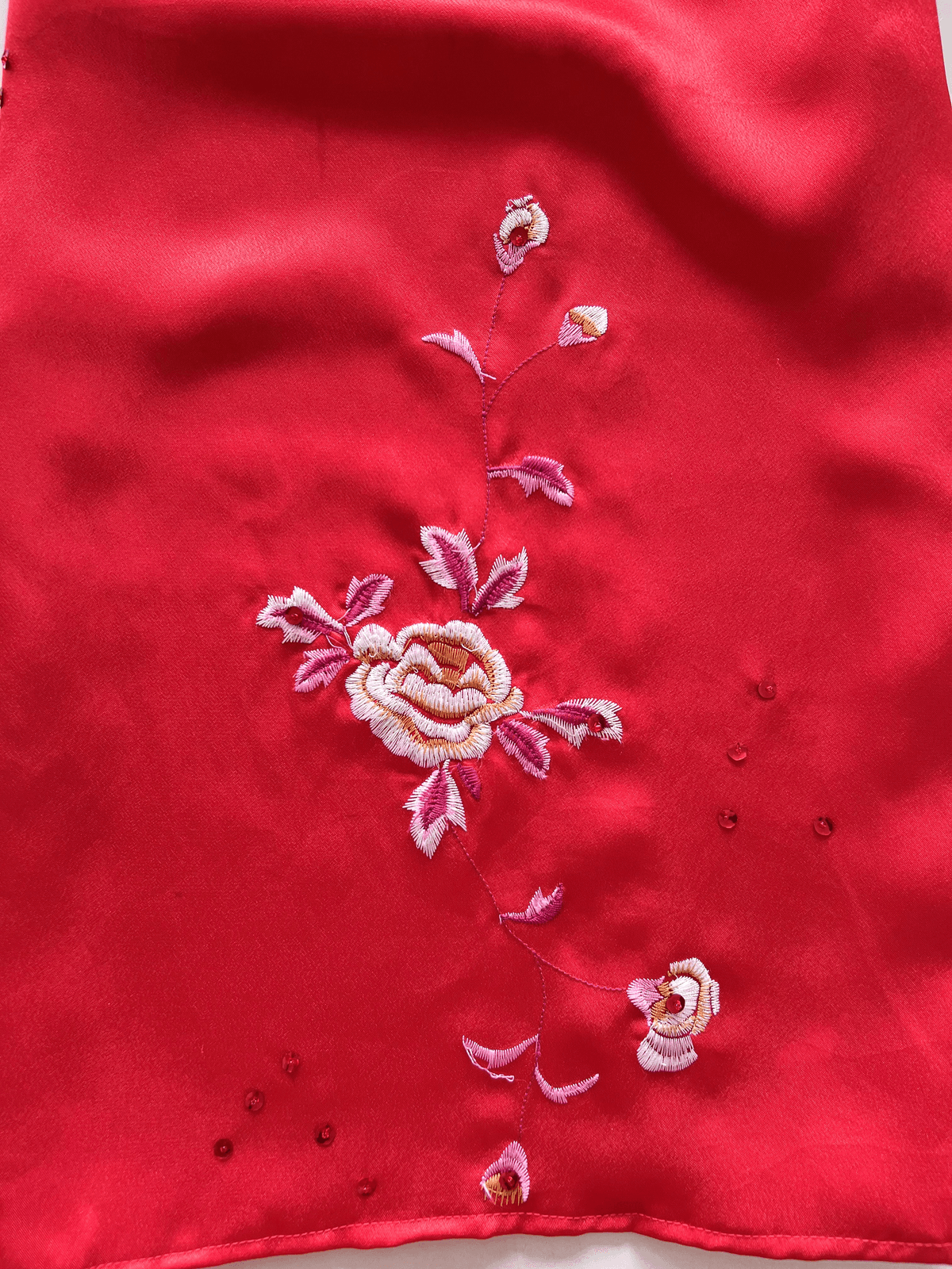 Satin Embroidered Cheongsam-Bust 30 - View 3 - Superr*