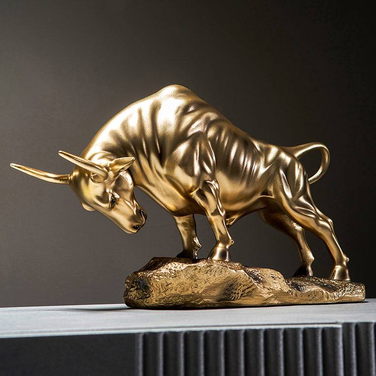 Charging Bull Decorative Sculpture Large - Gold - View 3 - Superr*