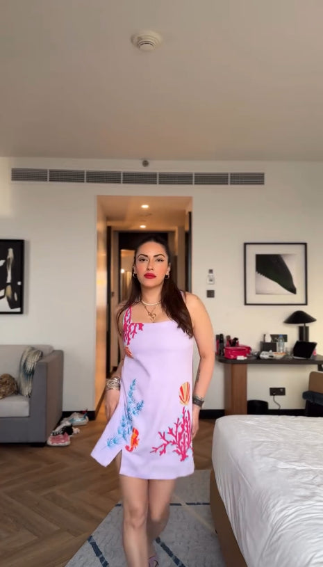 Himani Rajiv Shah In Our Sleeveless Square Neck Dress Lilac - View 2 - Superr*