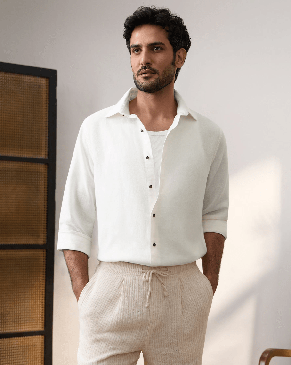 The Linen Rich Shirt White - View 3 - Superr*