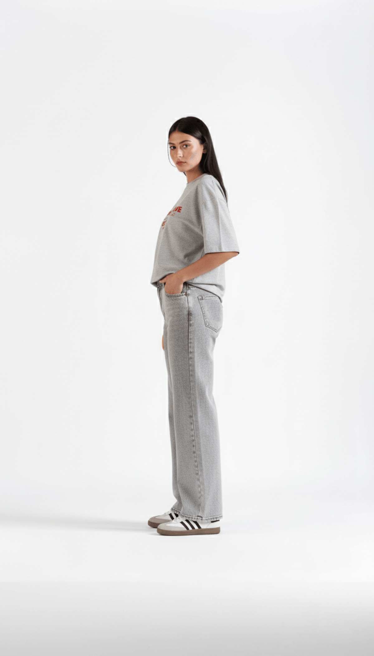 Women's Classic Straight Jeans Grey - View 2 - Superr*