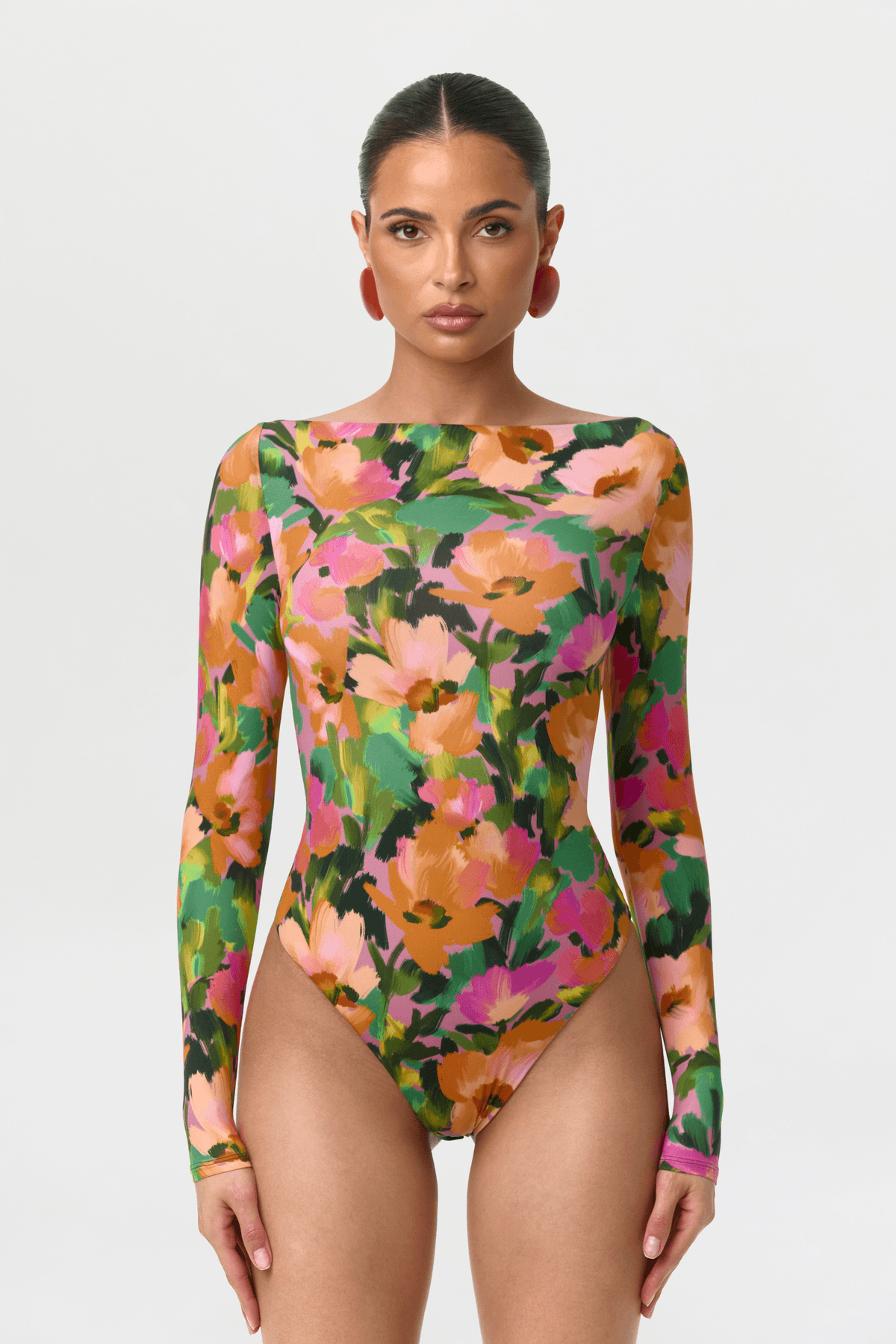 Naked Print Boatneck Bodysuit - View 2 - Superr*