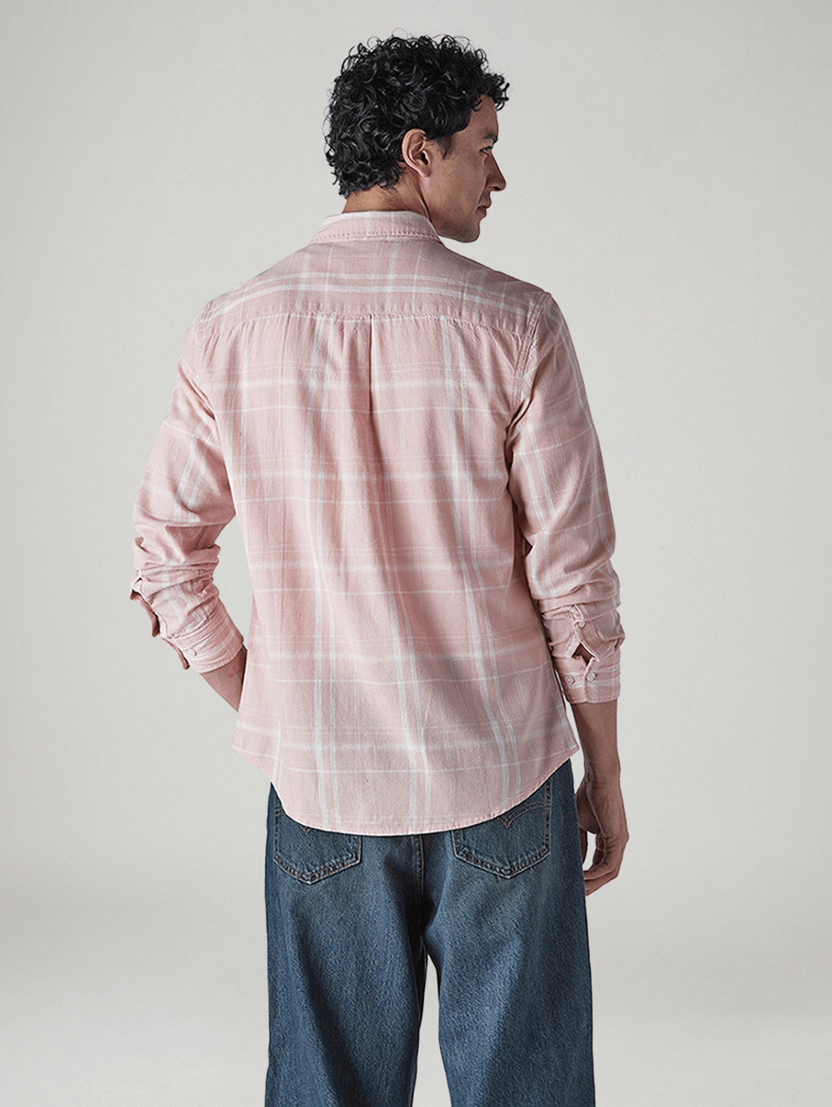 Men's Checkered Slim Fit Linen Shirt - View 3 - Superr*