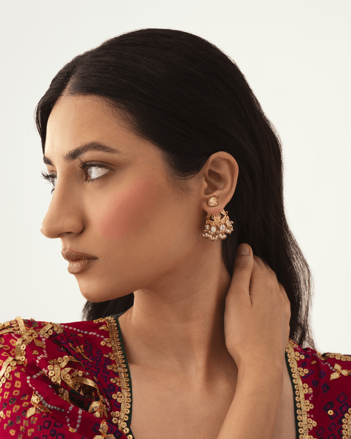 Mogra Bageecha Front Back Earrings - View 3 - Superr*