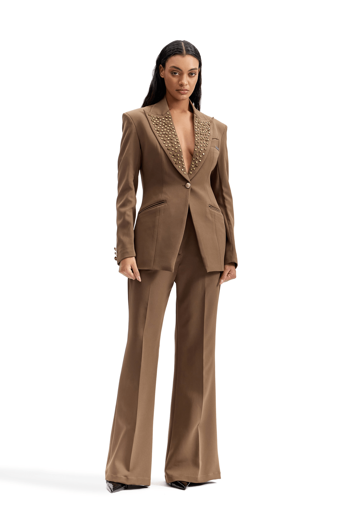 Sand Wide Bottom Trousers - View 2 - Superr*