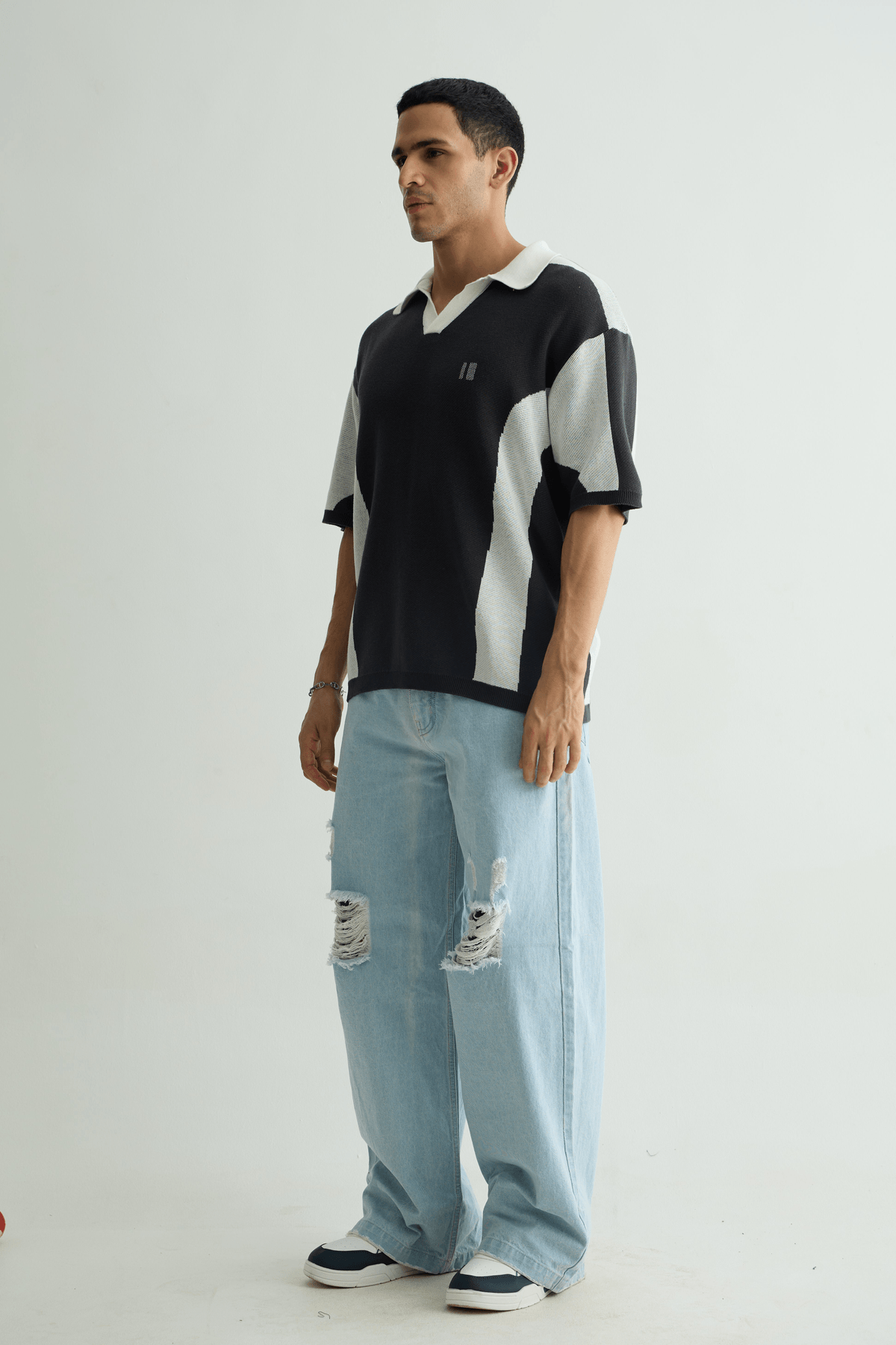 Charcoal Knit Polo - View 3 - Superr*