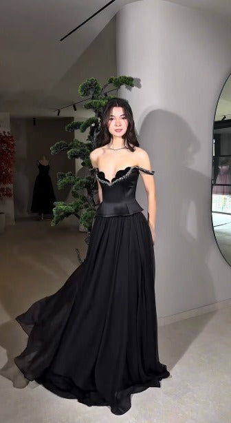 Regin Black Floor Length Dress - View 4 - Superr*