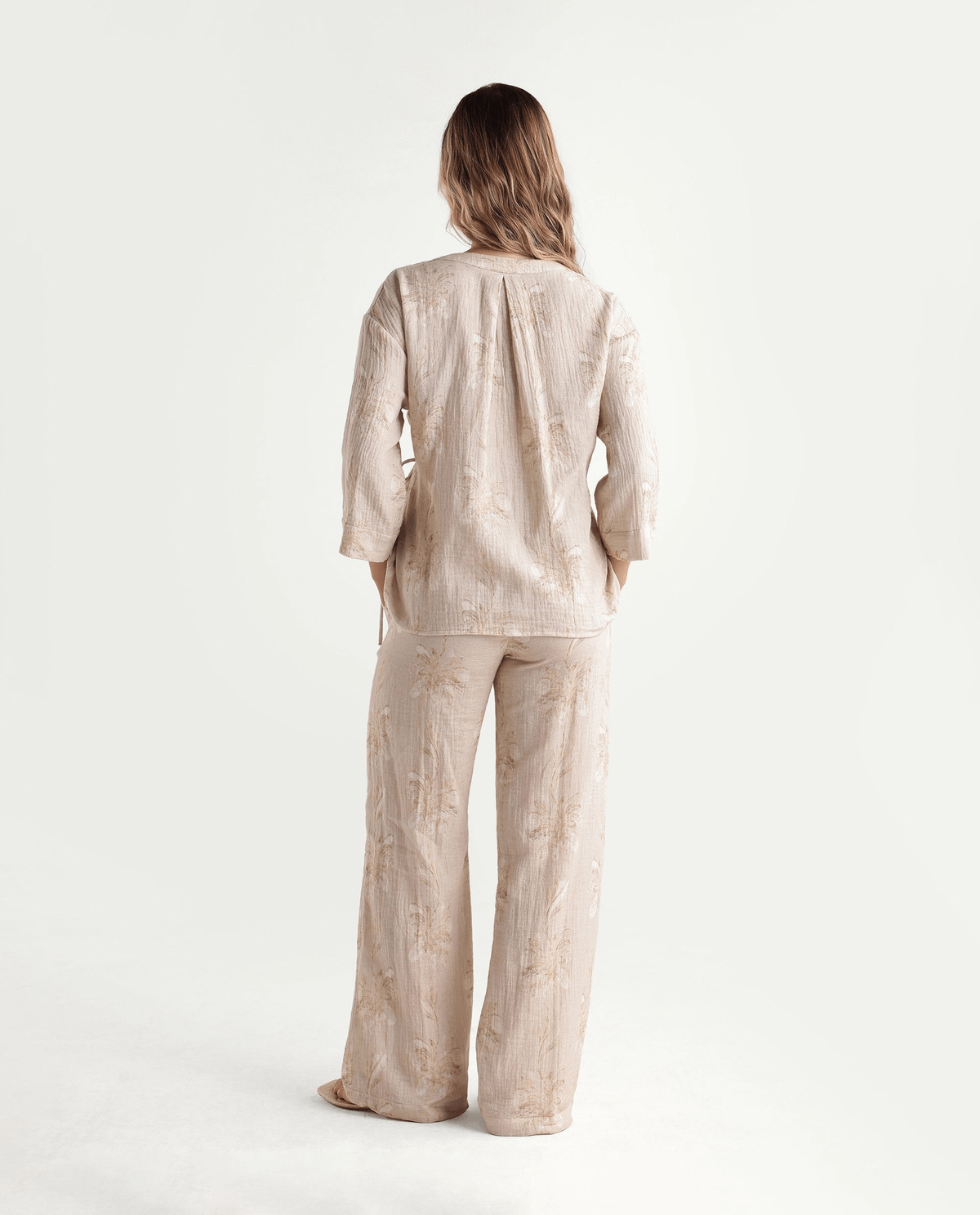 Rareism Women's Kloe-B Beige Floral Print Cotton Regular Regular Length Trouser - View 2 - Superr*