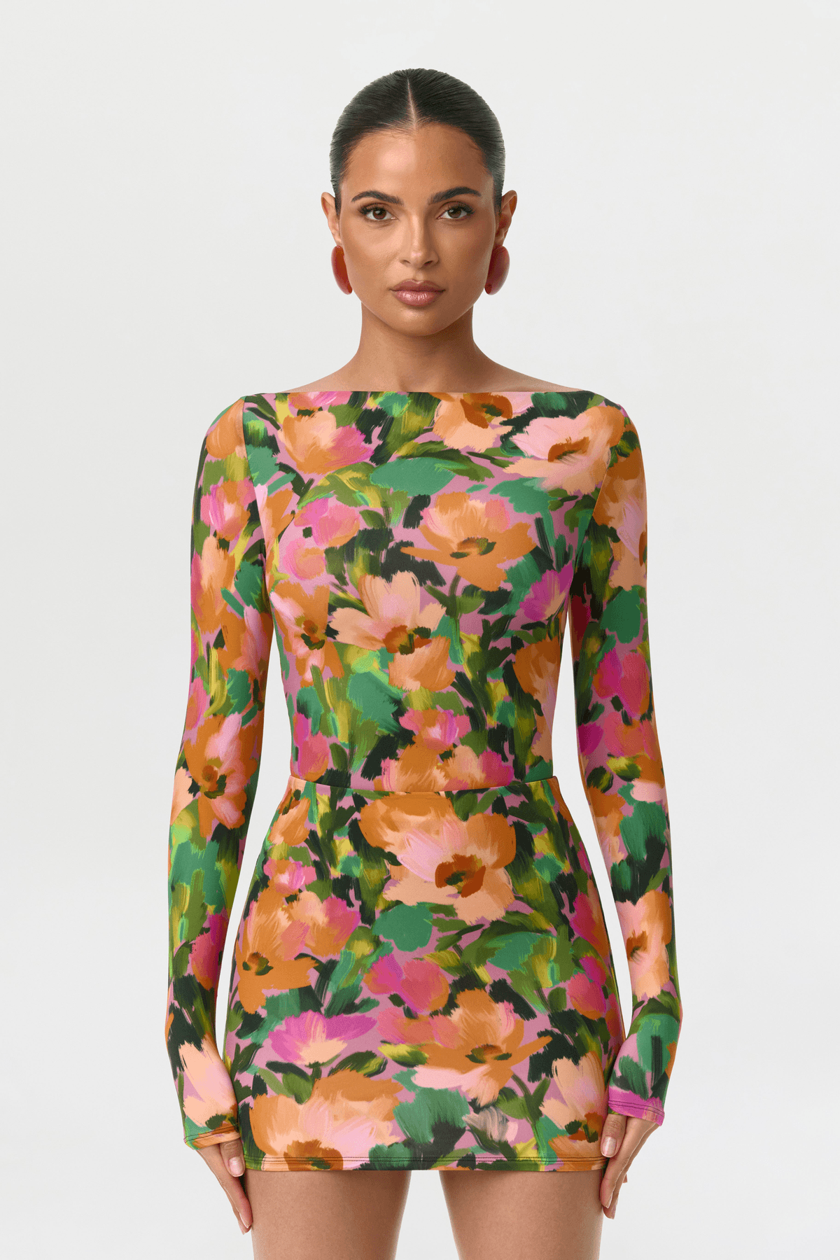 Naked Print Boatneck Bodysuit - View 4 - Superr*